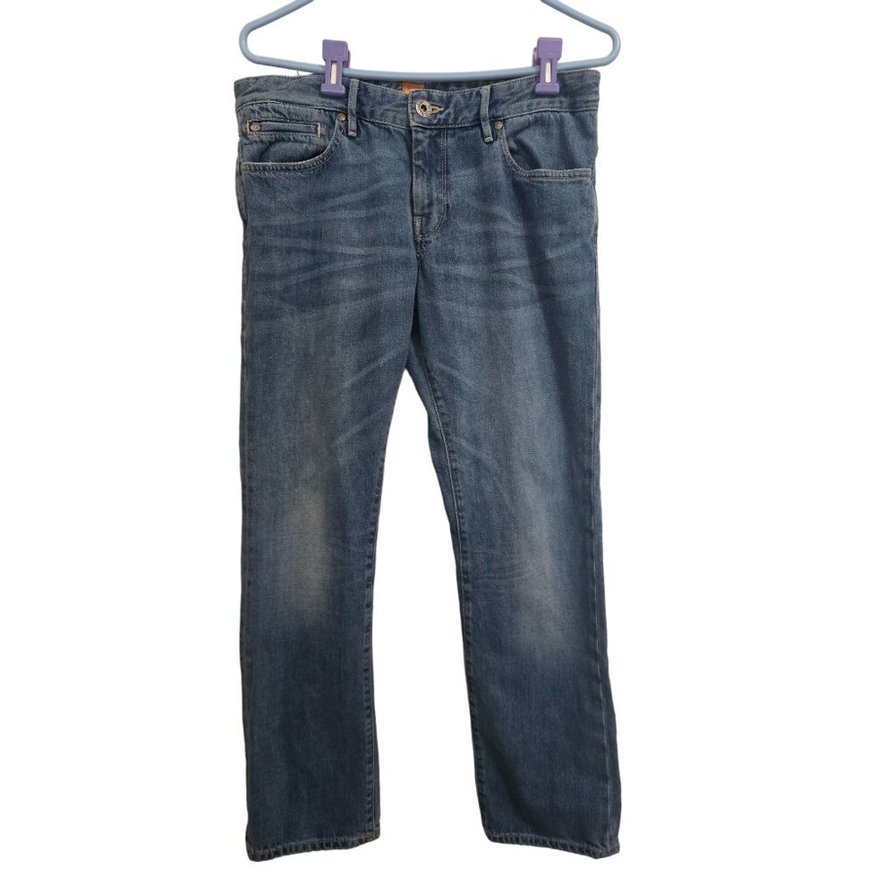 Boss Orange Mens Denim Jeans Size 34/32 Light Blue‎ Classic Fit Straight Leg